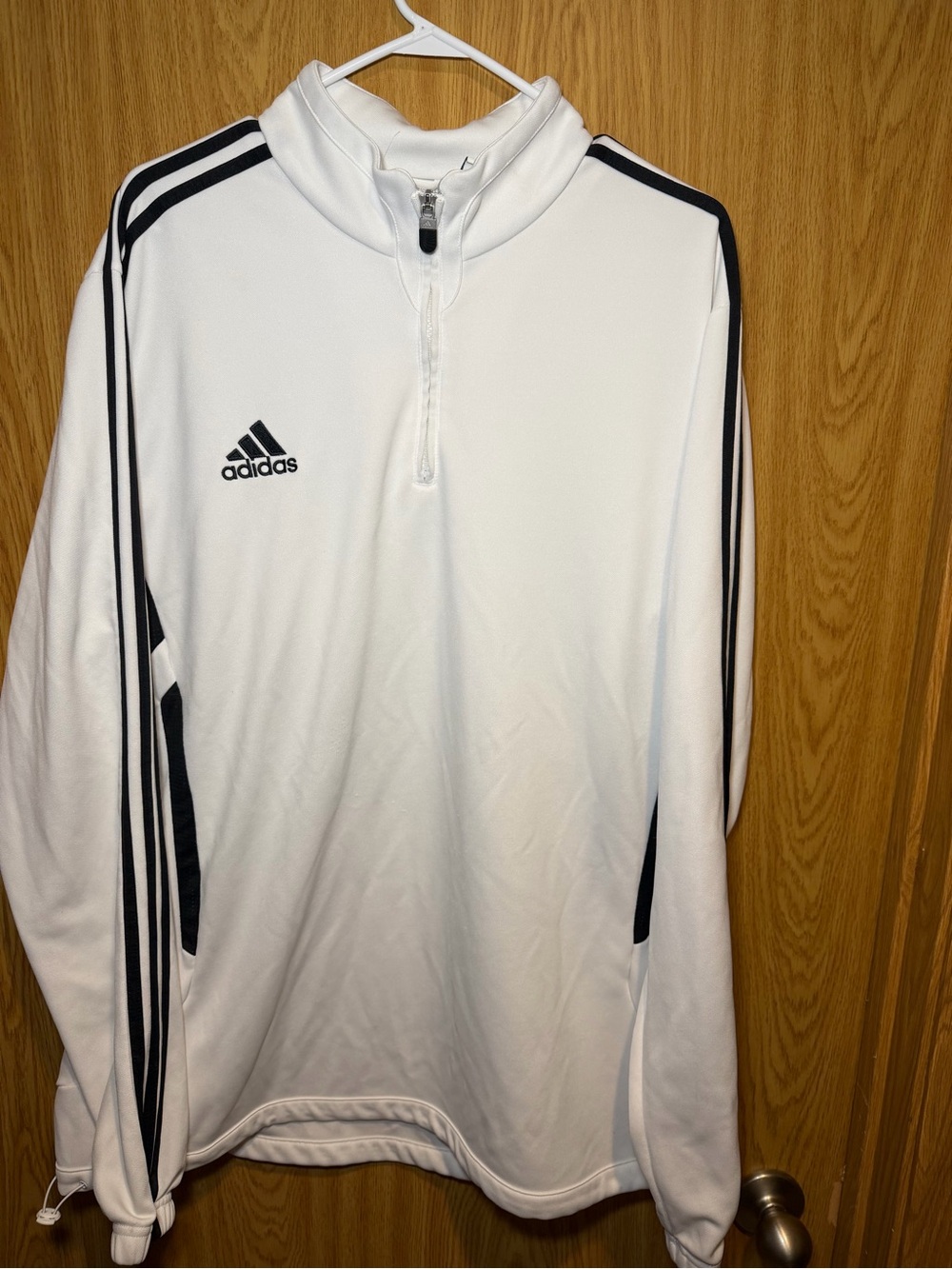 Adidas Climax oil 1/4 Zip Pullover Size 2XL white black strips